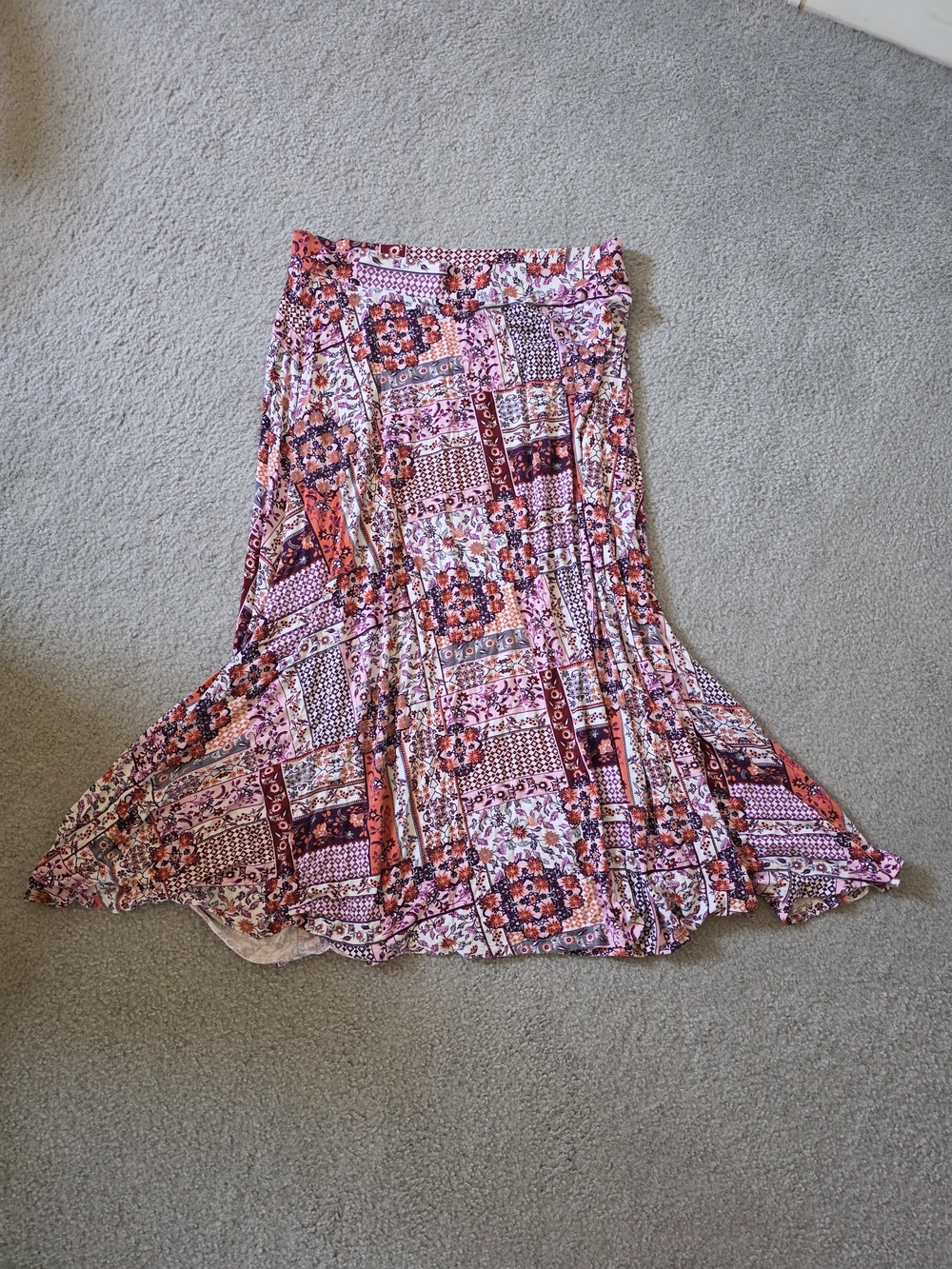 Joe Browns Floral Patchwork Maxi Skirt - Pink Mix. Size XL.